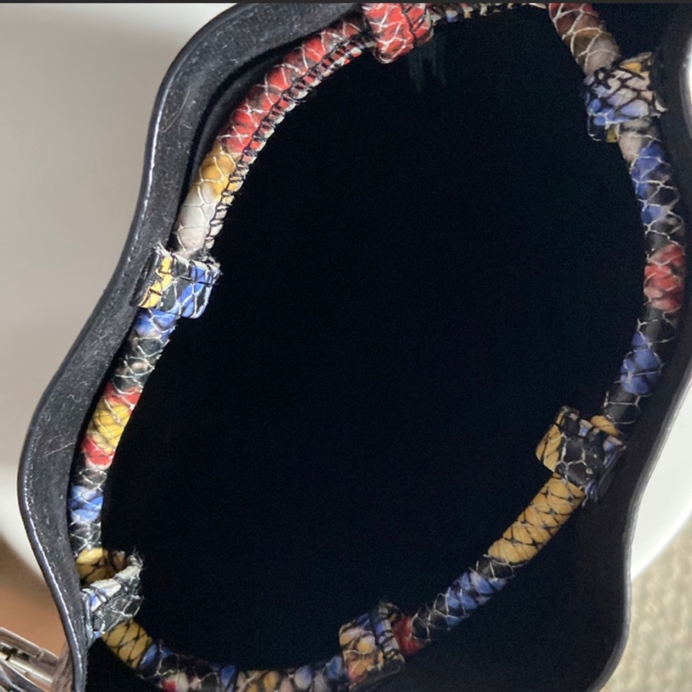 Rebecca Minkoff Multicolor Snake-Print Crossbody Bucket Bag - Picture 7 of 12